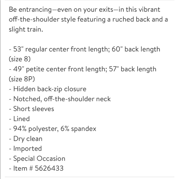 NWT VINCE CAMUTO Notched Off Shoulder Gown 16 XL - Picture 5 of 8